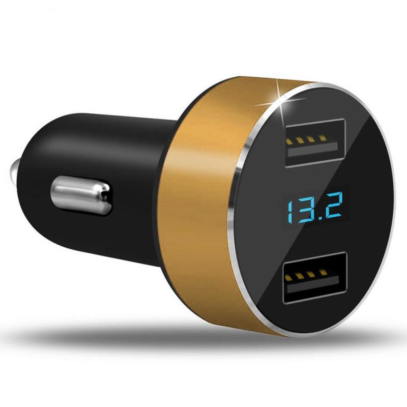 3.1A Dual Usb Car Charger Met Led Display Dual Usb Snel Opladen Qc Telefoon Oplader Adapter Voor Xiaomi Samsung S8 iphone 6S 7 8: 02