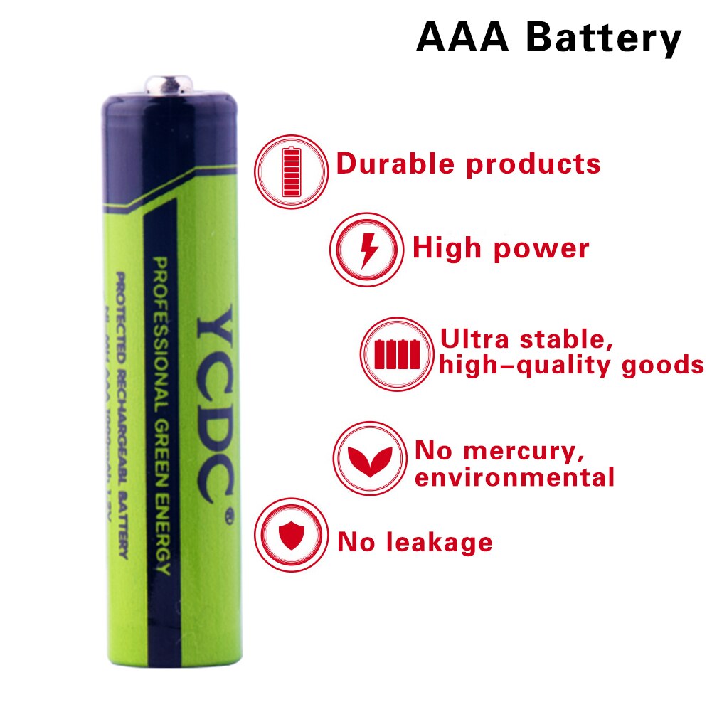 Batterie AAA Ricaricabili Ni-MH - 1.2V 1000mAh Alta Capacità - 4-20 Pezzi con custodia