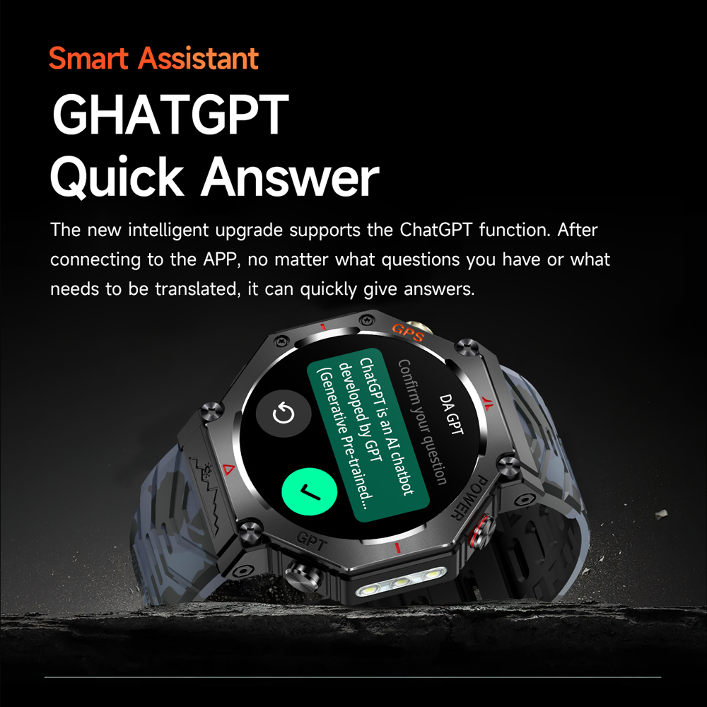 Daorkow 2025 chatgpt ai assistente gps smartwatch 5atm à prova dwaterproof água bússola bluetooth chamada ao ar livre smartwatch para homem e mulher