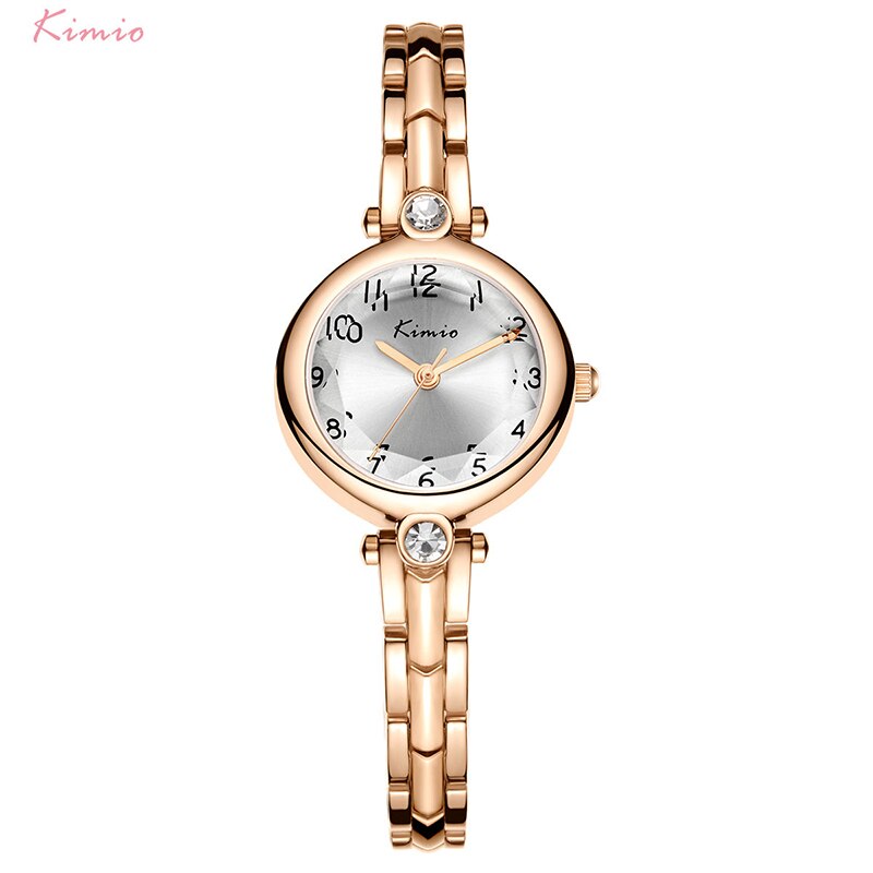 Kimio luksus rhinestone quartz ur rustfrit stål armbånd ure casual vandtæt armbåndsur dame kjole ur: 3302