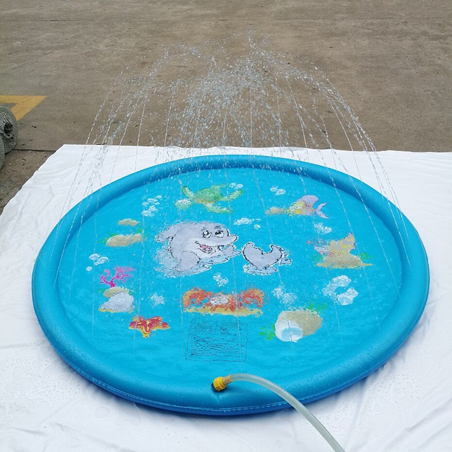 150cm Aufblasbare sprühen Wasser Kissen Sommer freundlicher Spielen Wasser matt Rasen Spiele Pad Sprinkler Spielen Spielzeug draussen Badewanne Schwimmen Schwimmbad matt