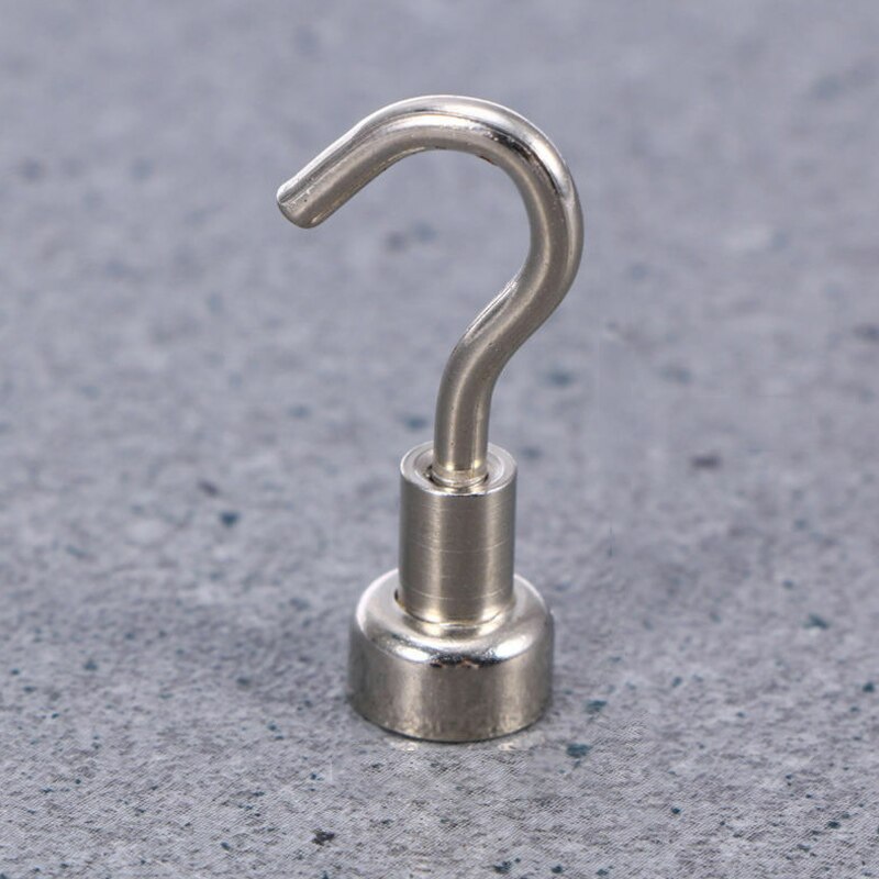 4pcs Magnetic Hooks Powerful Heavy Duty Neodymium Magnet Refrigerator Surfaces Not Scratch Support Magnetic Tool 34.5x12x12mm