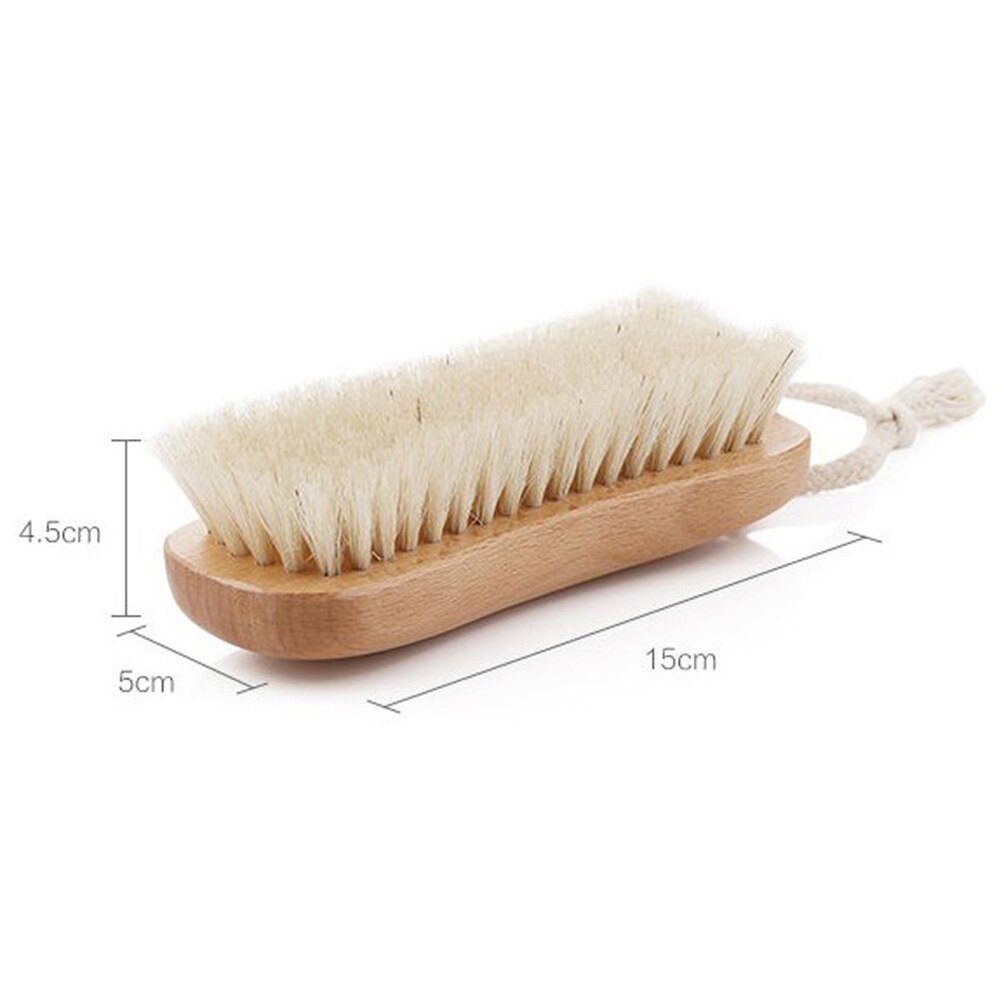 1 pc træhåndtag børste naturlig multifunktionel husholdningsbøg sko vask vaskebørste til hjemmet toilet badeværelse