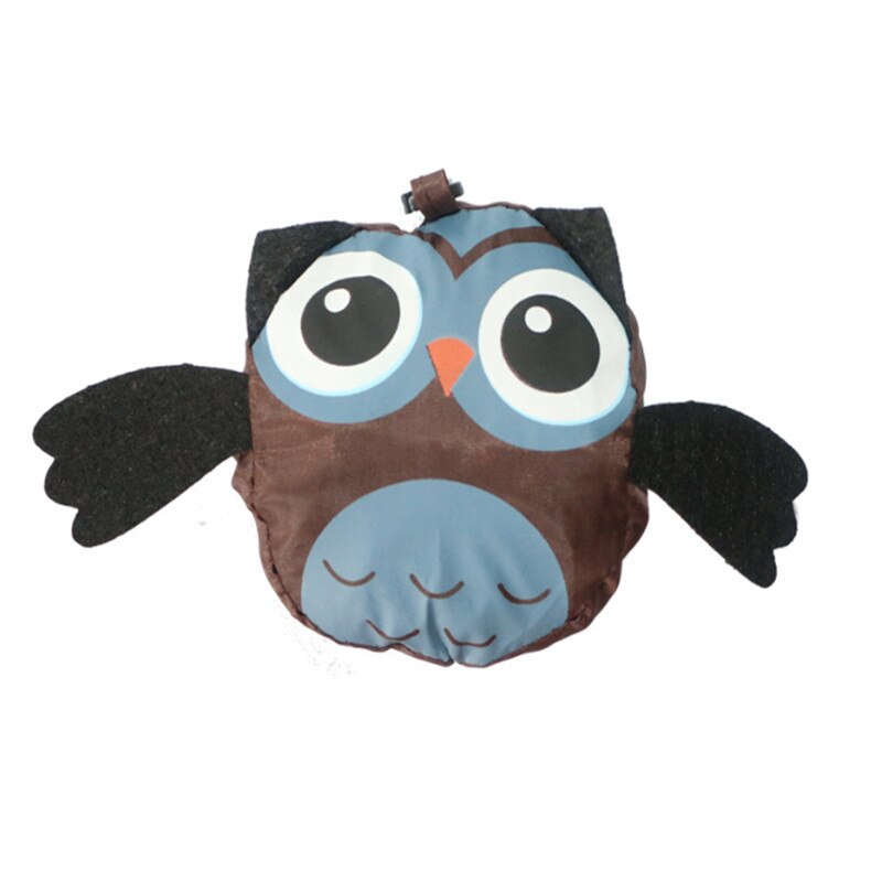 mignon Animal hibou forme pliant sac à provisions dames pliable réutilisable sac fourre-tout Portable voyage sac à bandoulière: Brown