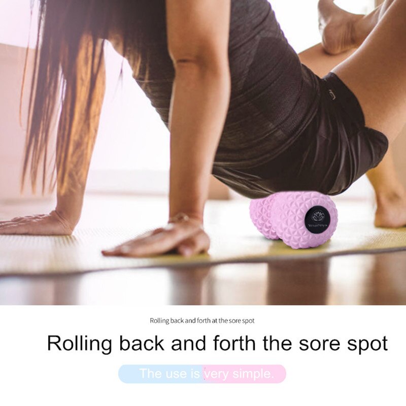 Peanut Shaped Yoga Massage Ball Diamond Texture Massage Ball Deep Muscle Relaxation Leg Back Acupoint Exercise Fitness Tool