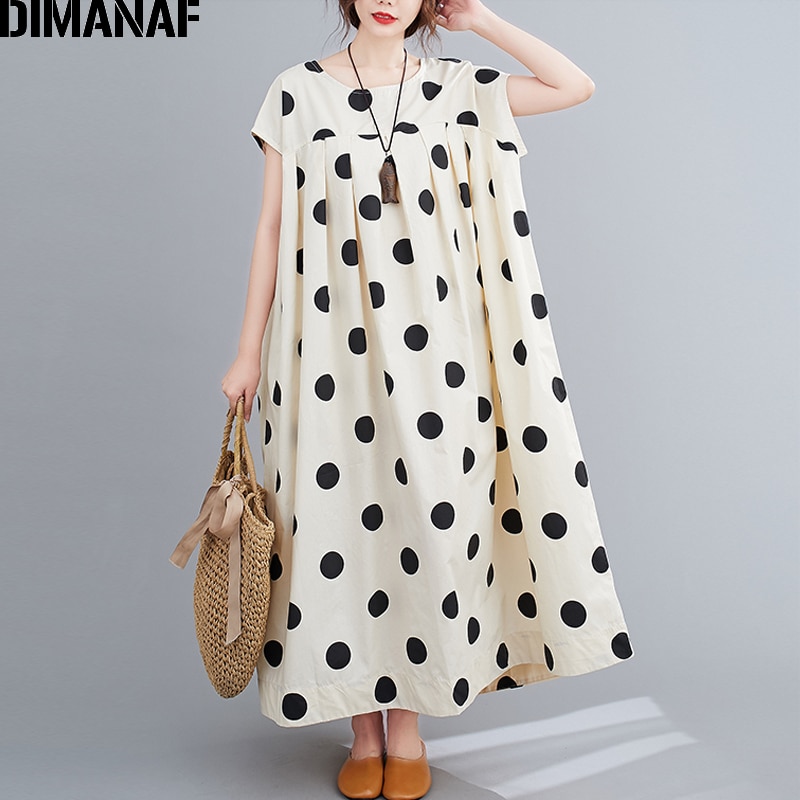 Dimanaf kesä plus koko mekko naisten vaatteet laskostettu aurinkomekko puuvilla vestidos lady maxi pitkä mekko löysä printti 5xl