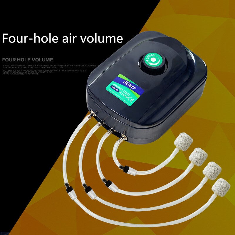 8w aquarium luchtpomp aquarium zuurstofverhogende pomp ultra stille luchtcompressor voor aquarium vis accessoires met vier gaten