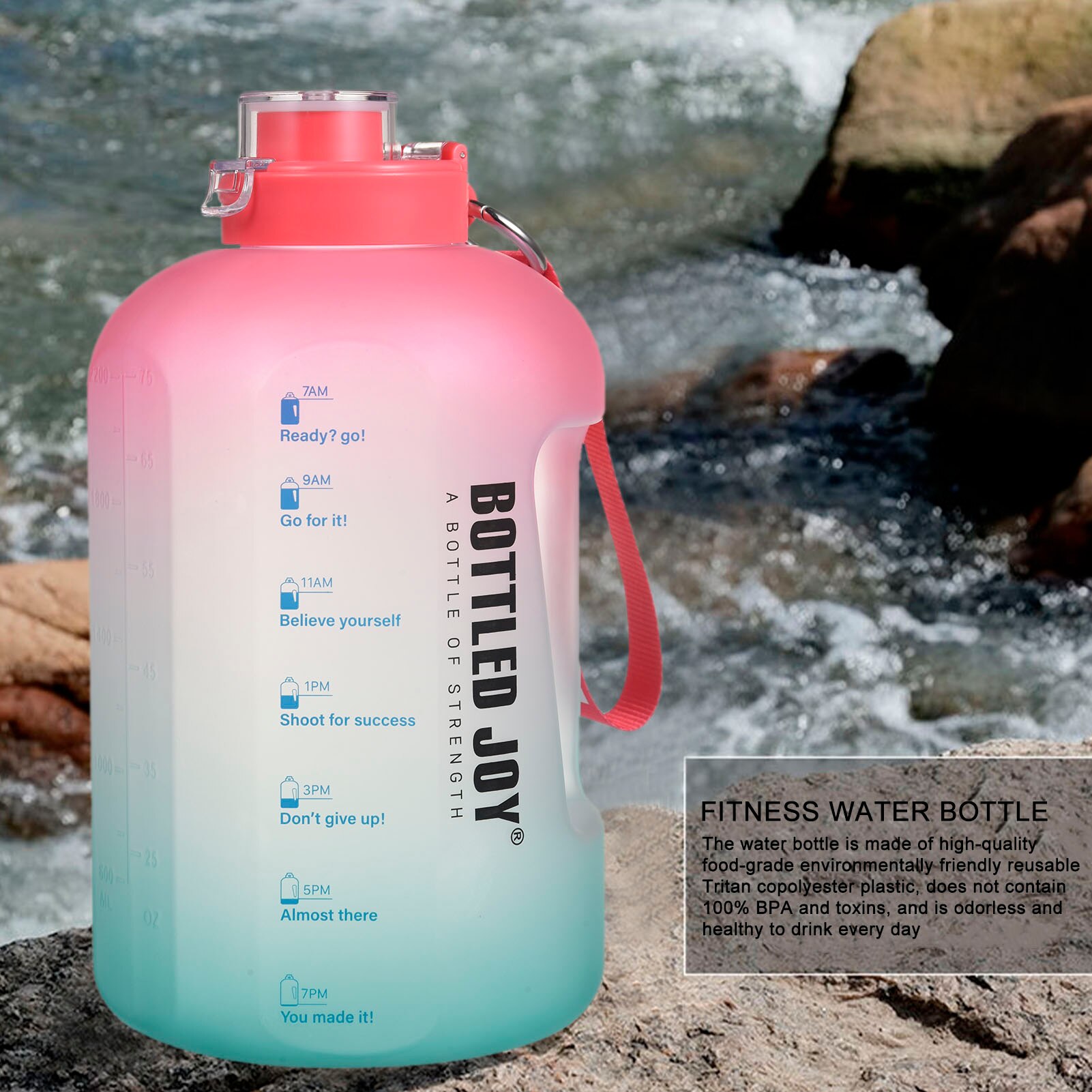 Grote Capaciteit Water Fles 1 Gallon 3.78L 2.5L Outdoor Water Kruik Met Tijd Marker Plastic Blad-Proof Fitness sport Flessen