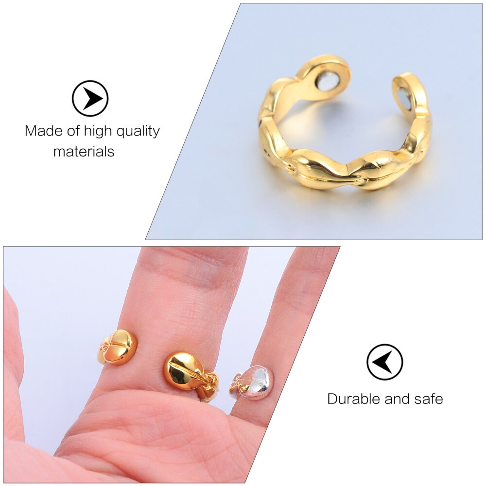 2 pièces soins de santé soulagement de la douleur anneau magnétique anneau de guérison anneau de thérapie anneau ouvert doigt bijoux