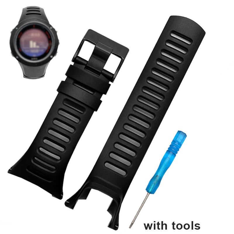 Pulsera de Gel de silicona , Correa de reloj deportivo para Suunto Ambit 3, Peak / Ambit 2, correas de reloj de goma con hebilla: Negro