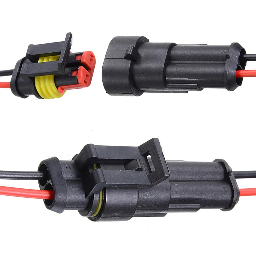 2 Pin Sealed Waterproof Wire Car Connector Plug Set Car Parts With Wire AWG Marine Automatic Connector