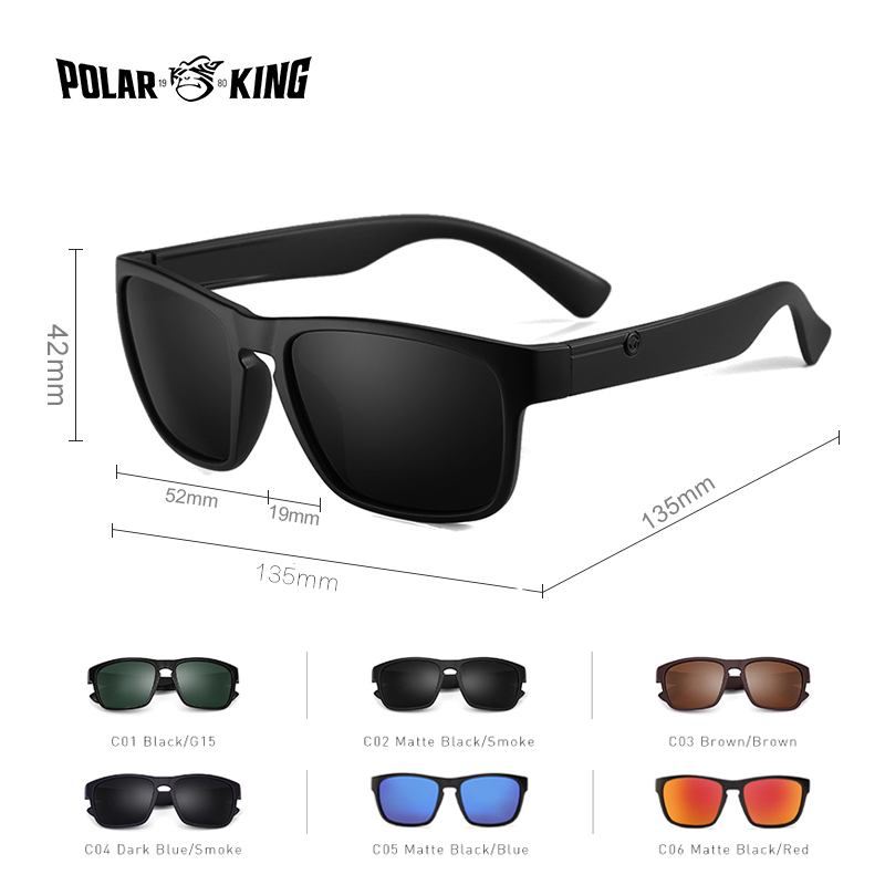 POLARKING, gafas de sol polarizadas para hombres, gafas de sol de plástico, gafas de sol cuadradas a la para hombres, gafas de sol de viaje