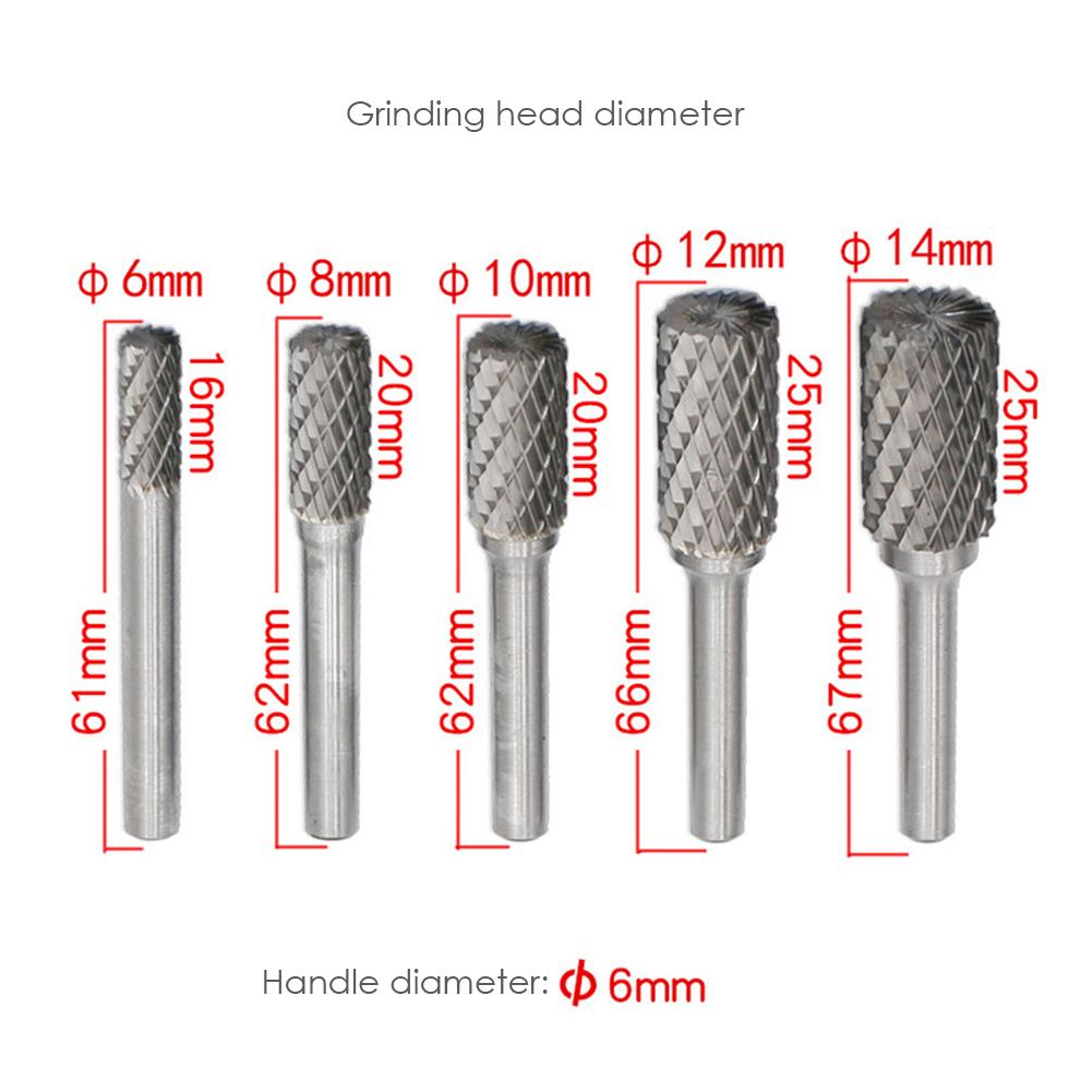 5pcs Rotary File Cylindrical Head Tungsten Carbide Rotary File Woodworking Polishing Head 98*80*20mm