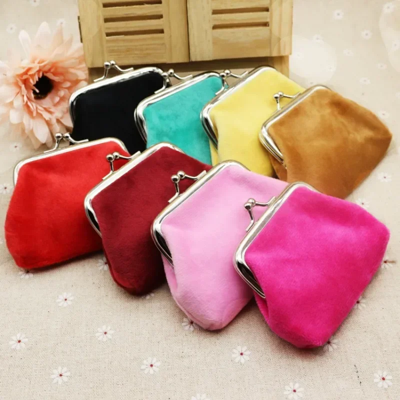 Myntpung med oljevoks i skinn, 4- tommers spenne, mini-lommebok, myntveske, leppestift-oppbevaringsveske, dame-clutch-veske
