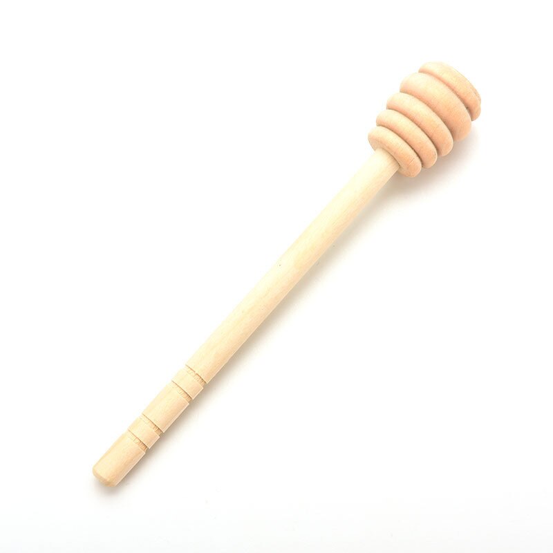 1 st 145mm fast trä omrörarstav stång sked dip drizzler server lång trä mini bi honungs dipper omrörare muddler