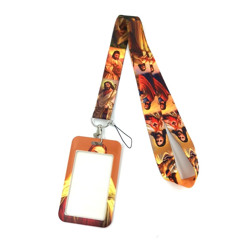 Jezus Standbeeld Gedrukt Mobiele Telefoon Neck Straps Lanyards Voor Sleutelhanger Usb Gym Id-kaart Badge Houder Diy Hang Touw singels Lint