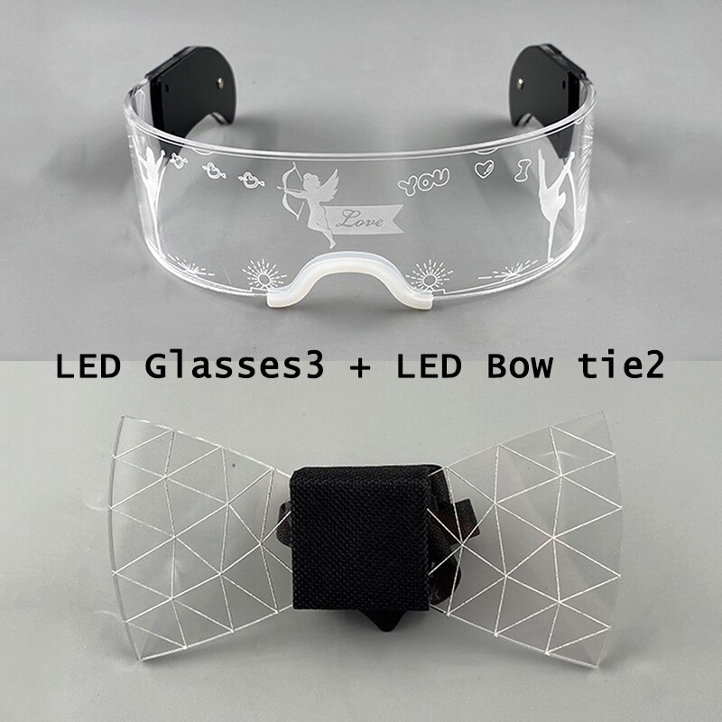 LED Technologie Gläser LED Acryl Fliege LED Produkt einstellen Licht hoch Party Gläser GEFÜHRTE Gläser Männer Krawatte Karneval DJ Party Stütze: Stil 6