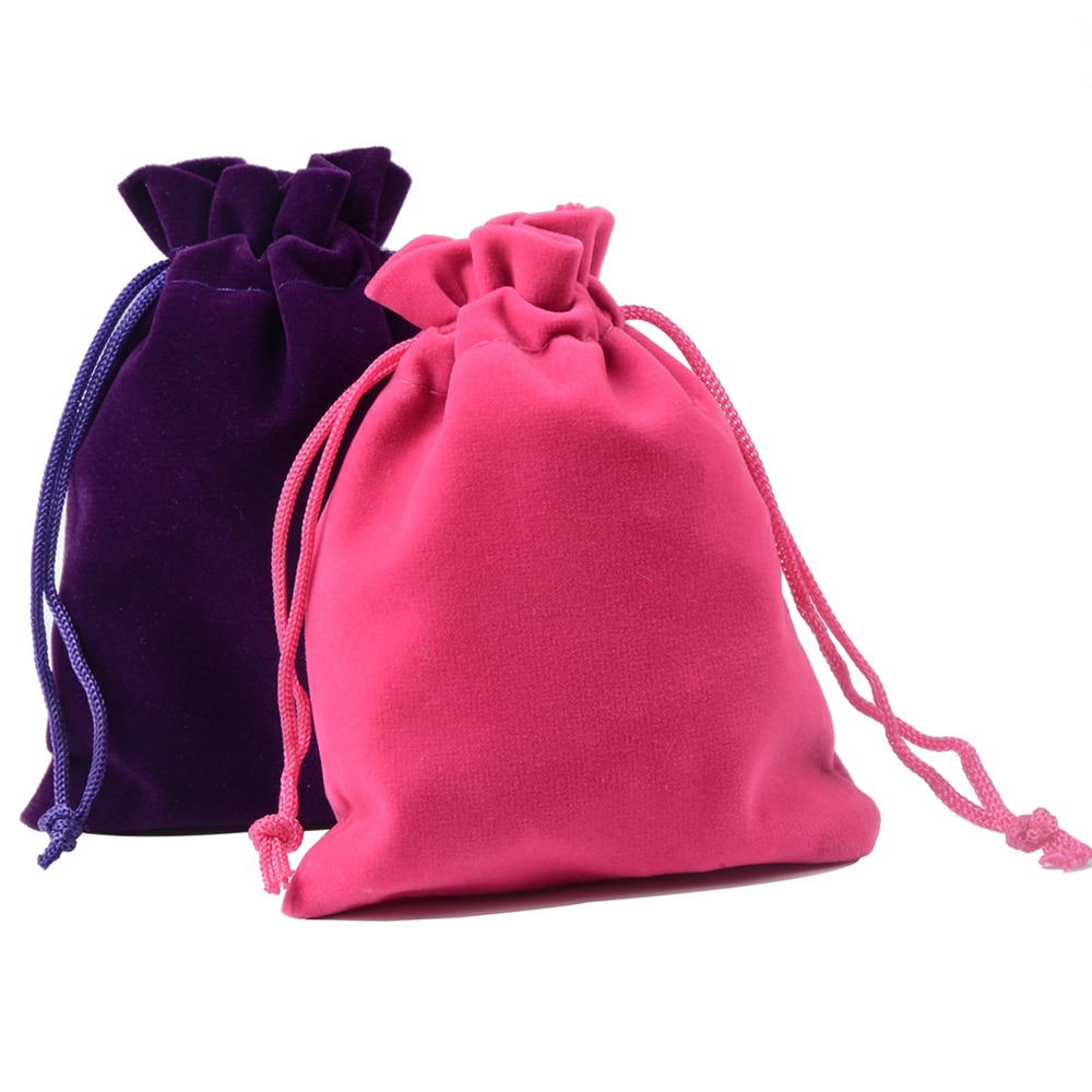 10 stks/partij 7x9 cm 9x12 cm Fluwelen Zakjes Sieraden Verpakking Display Trekkoord Verpakking Bags & zakjes