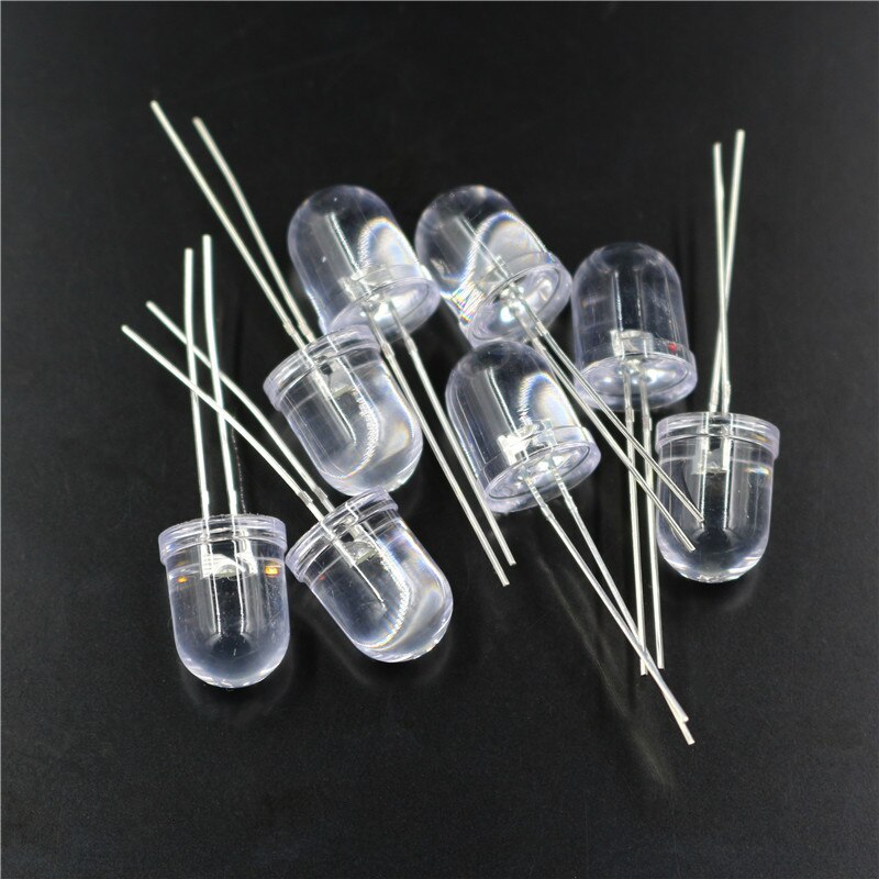 100pcs LED 10mm Red Ultra Bright Super bright LED DIODE Lamp Light Bulb 10MM Round top Emitting Diodes Electronic