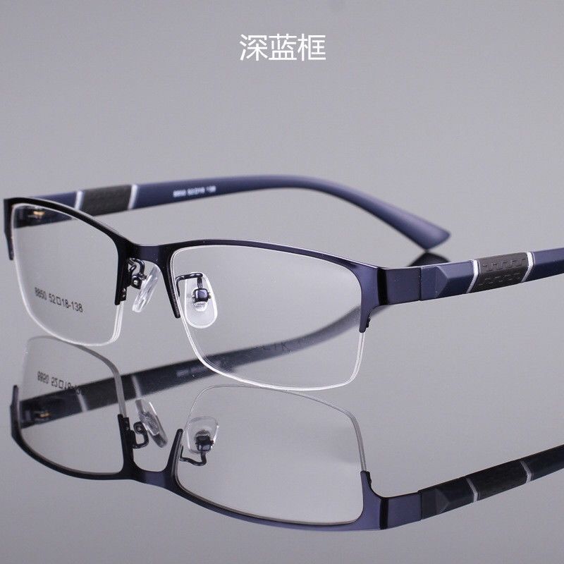 High-grade men's half frame metal glasses with high definition resin old light near wear - resistant lenses