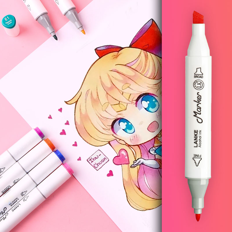 CHENYU-rotuladores con Alcohol de doble punta, marcadores para dibujo de Manga, a base de Alcohol, no tóxico, suministros de arte, 30/40/60/80 piezas