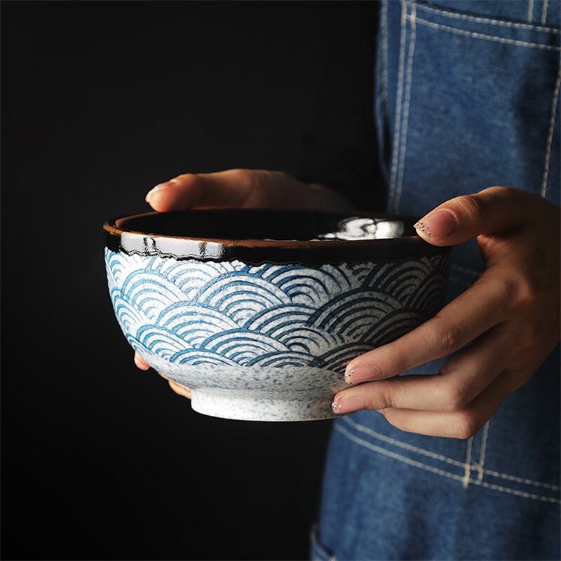 RUX atelier bol de riz japonais en céramique, bol de Ramen bol de salade bol de soupe à nouilles, Restaurant cuisine vaisselle décoration de la maison