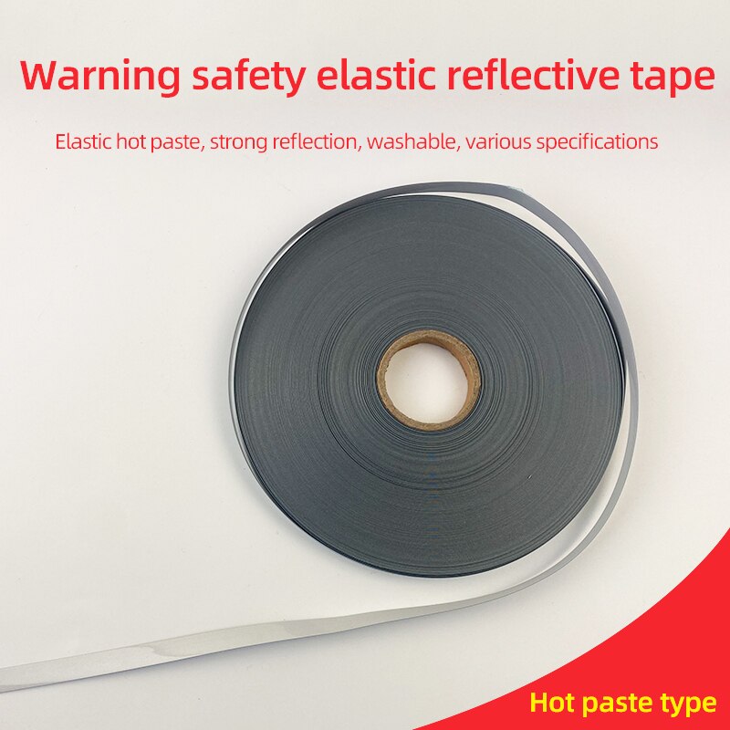 Elastisk varmeoverførsel vinyl film høj synlighed sikkert sølv reflekterende materiale diy tape stryge på stof tøj