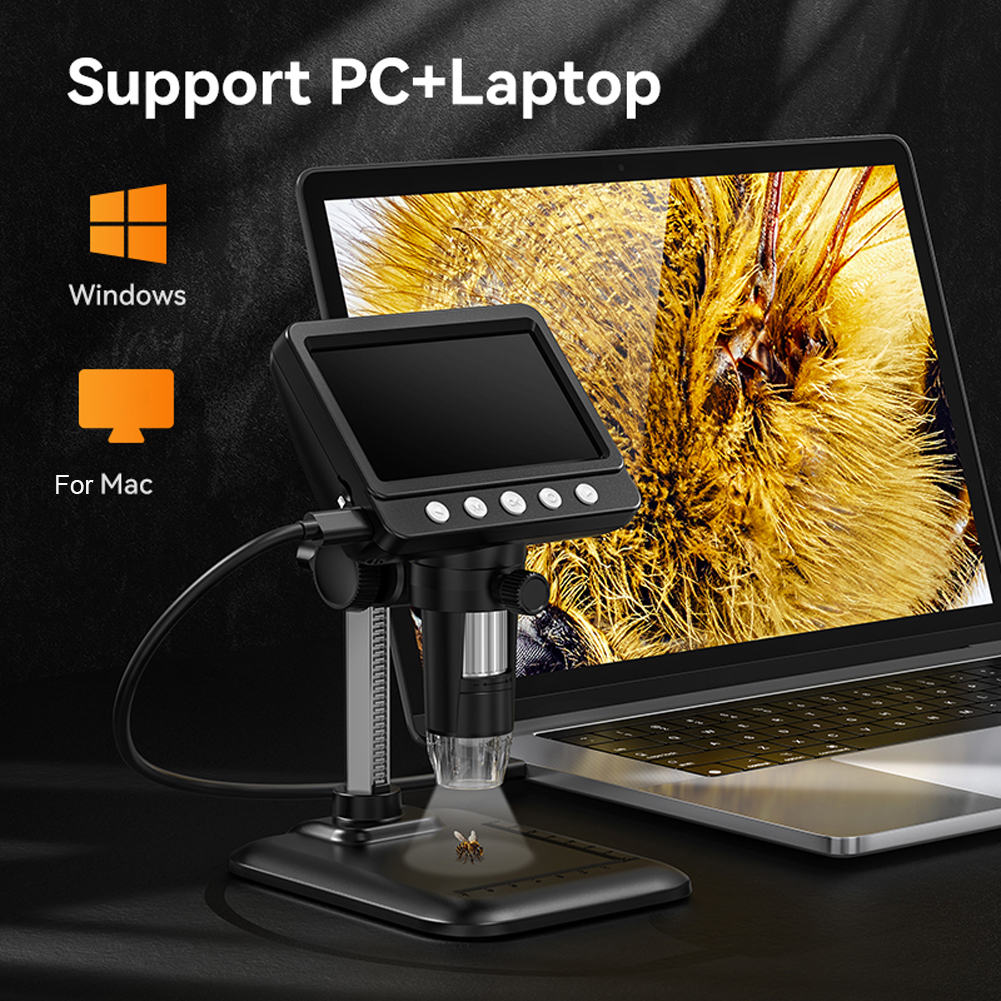 Microscopio Digital de 4,3 pulgadas, lupa Digital portátil de mano 1080P 1000X, recargable por USB para soldadura de reparación de placas de circuito