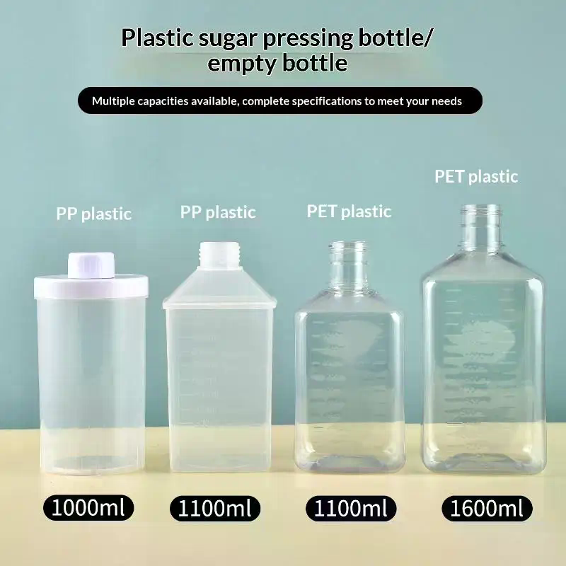Siroopdispenser voor koffiebar Plastic siroop lege flessen Dispenserfles met deksel Keukencontainer Multifunctioneel