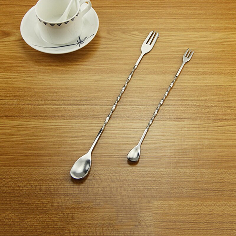 in Acciaio Inox sbarra Cucchiai da cocktail bere miscelatore Muddler Agitazione Miscelazione Mescolare Cucchiaio Mestolo Cucchiaio da cocktail shaker Cucchiaio Attrezzo Della Barra