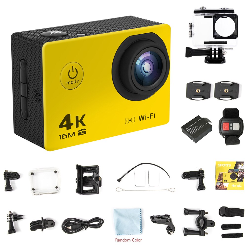 4K/30FPS 16MP Ultra HD Video Sports Action Camera 170 Degree Wide Angle WiFi 2.4G Wireless Remote Control with Waterproof Case