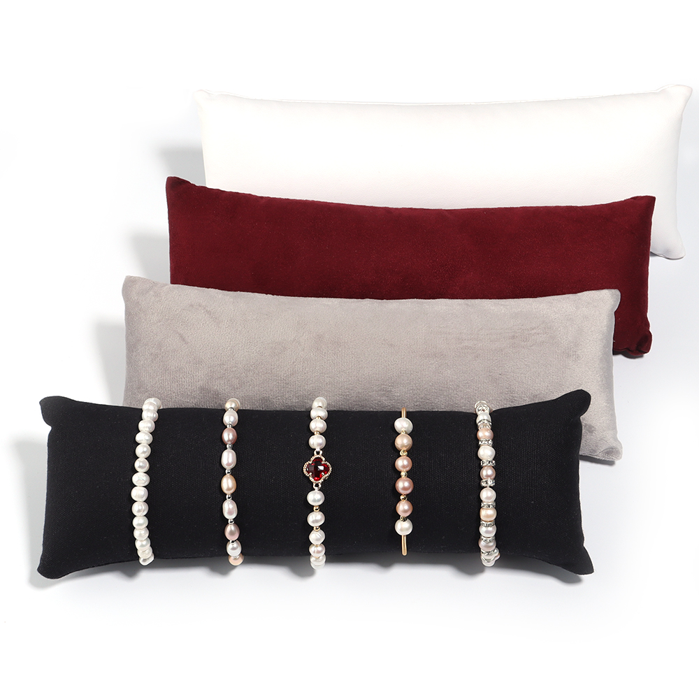 Schmuck Kissen Ständer Samt PU Leder Halfter Organizer Armbinde fallen Armreif Fußkettchen Uhr Anzeige Fotografie Stütze