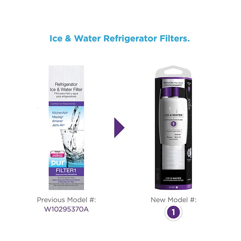 Reemplace EveryDrop con filtro de agua para refrigerador Whirlpool 1, EDR1RXD1 (2 paquetes)