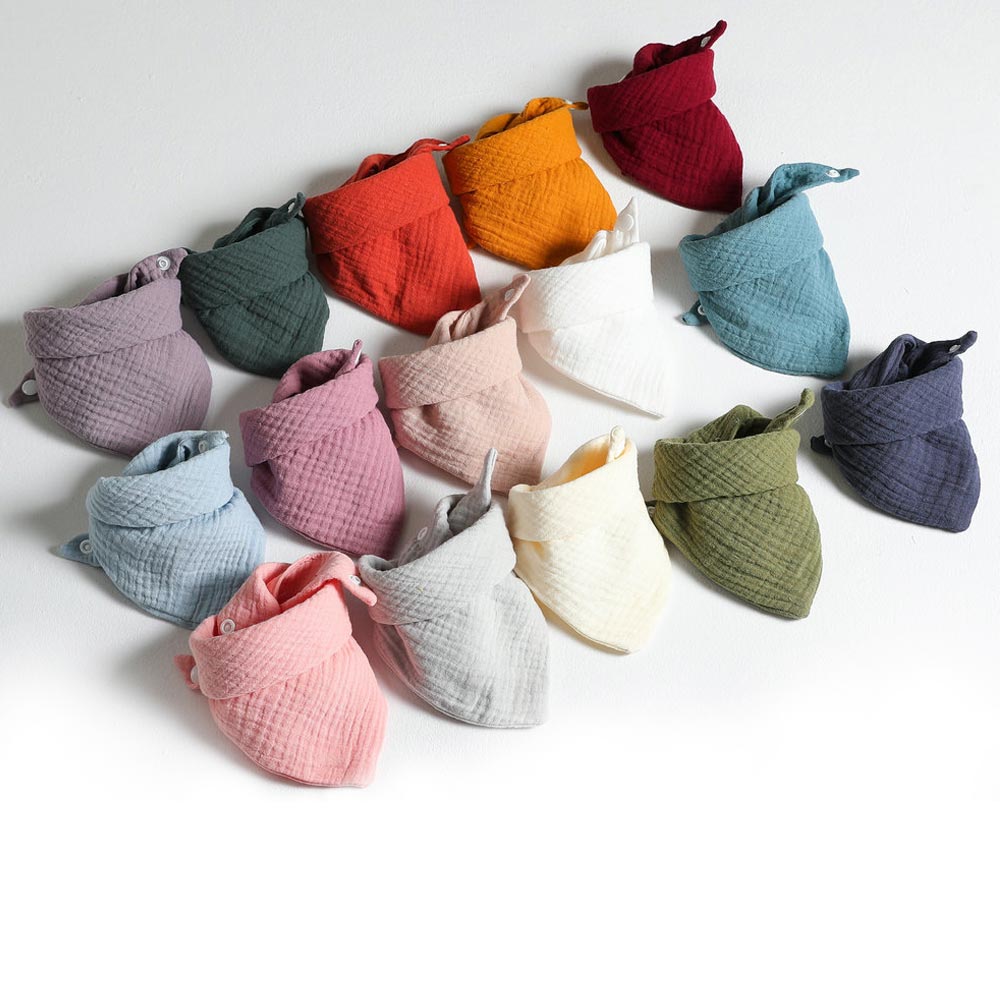 Bavaglini in mussola per bambini sciarpa a triangolo morbido cotone solido Saliva asciugamano ragazzi ragazze grembiule da alimentazione Bandana Drool neonato Burp vestiti