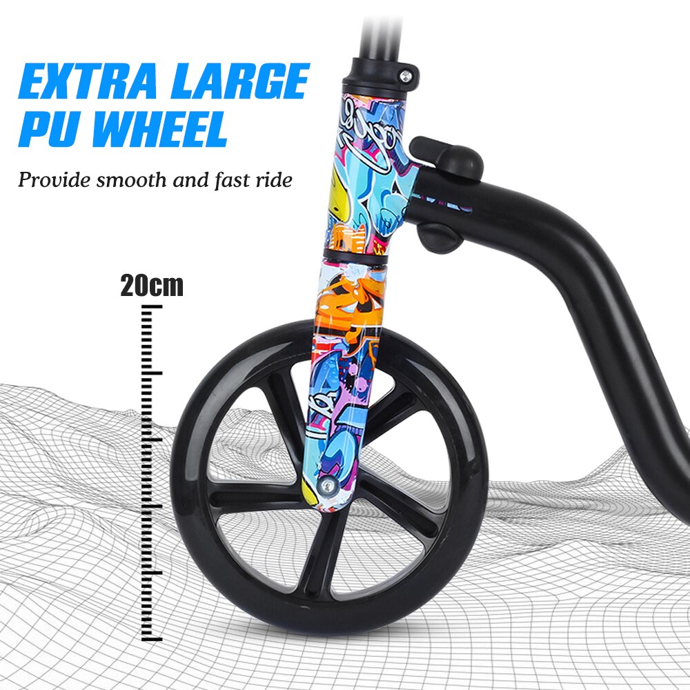 Scooter for Kids Big Wheels Scooter Folding Kick Scooter for Toddlers 3-8 Year with Adjustable Height Lightweight Scooter