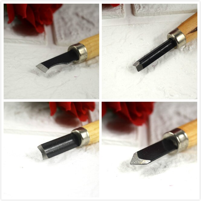 Wooden handles curved tools 12 different curve edge for rubber stamp DIY curve/grave