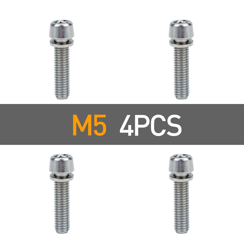 4/8/16Pcs Fiets Stuurpen Schroef M5 * 20 / M6 * 20 Fiets Stuur Schroef aluminium Bout Fixed Gear Mtb Fiets Accessoires: 4pcs m5