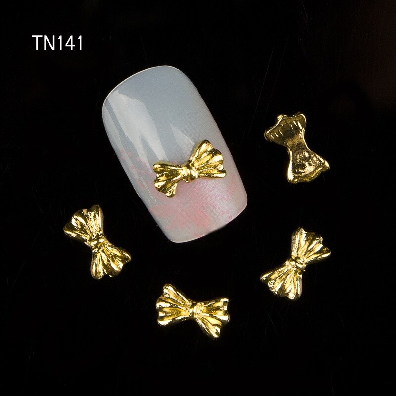 10 pcs 3D gouden boog nail art decoratie nail manicure styling gereedschap diy nail legering sticker