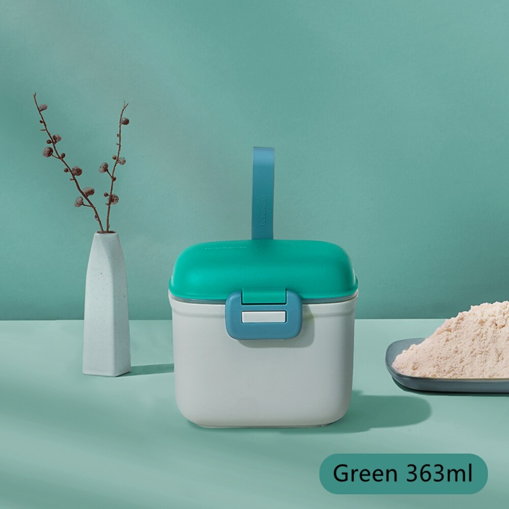 BC Babycare-caja de leche en polvo para bebé, botella de cuchara, dispensador portátil de fórmula de leche en polvo, contenedor de alimentos, caja de aperitivos: Green 363ml