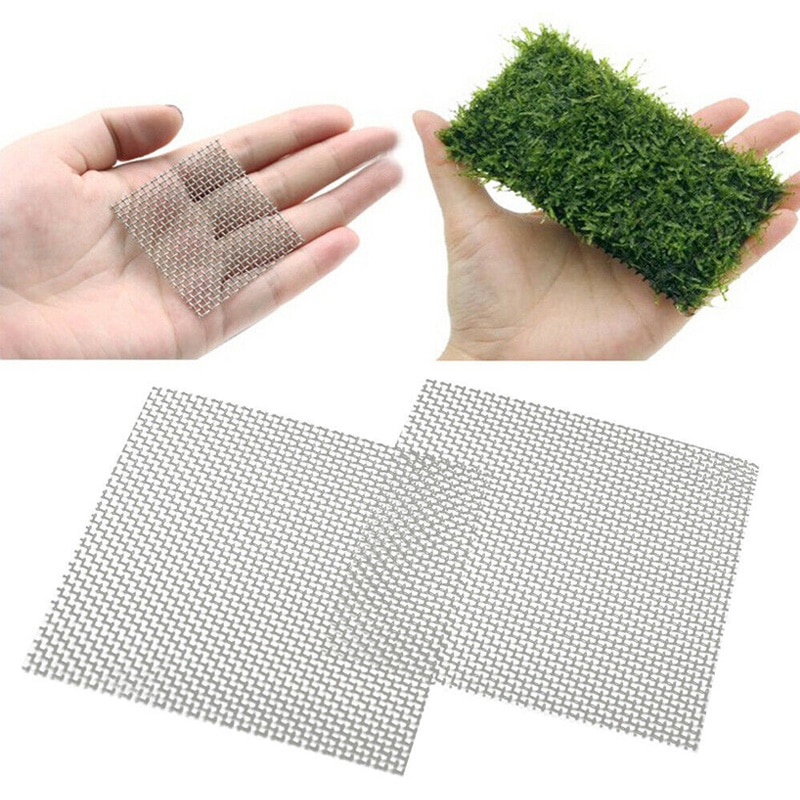 Aquarium Stainless Steel Wire Mesh Pad Aquatic Moss Plants Water Grass Mesh Fish Tank Decoration