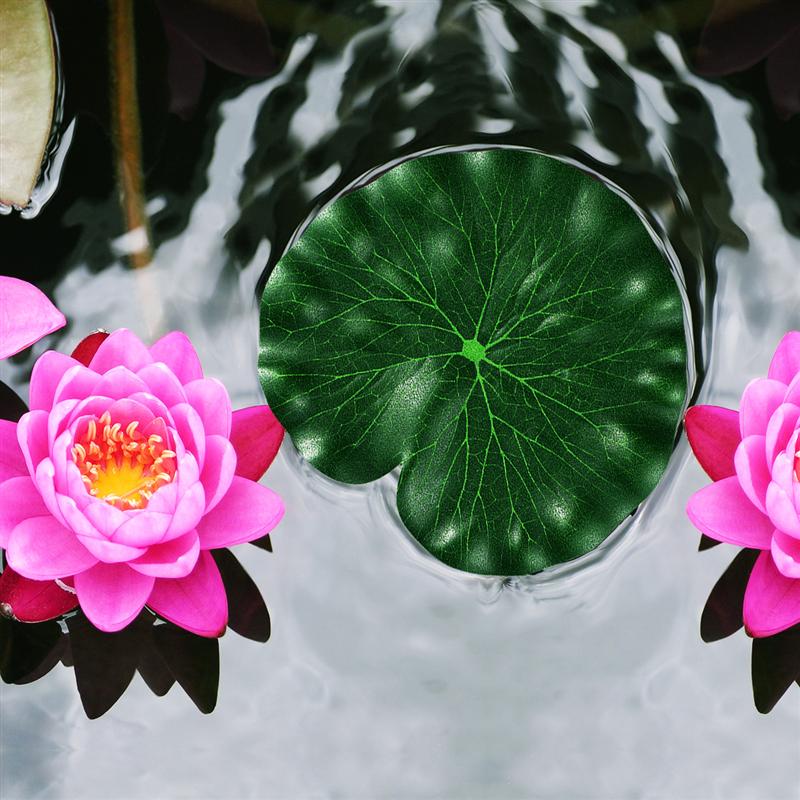 10pcs Artificial Lotus Leaf Floating Lotus Leaves Pool Decoration Water Decorative Aquarium Fish Pond Scenery Lotus Leaves