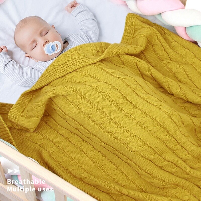 Ins nordic stickad filt nyfödda pojkar flickor filtar baby spädbarn swaddle barn täcke barnvagn täcka kontor sommar tupplur filtar