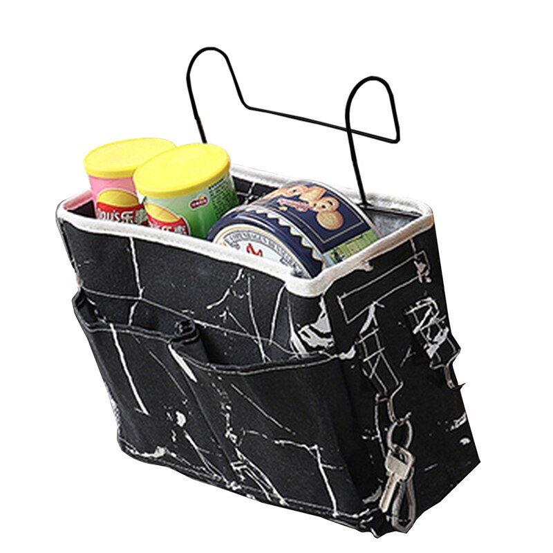 Bedside Hanging Organizer Pocket Storage Bag Wardrobe organizer Canvas Bedroom Bathroom Magazine tote Storage Organizador Pouch: O