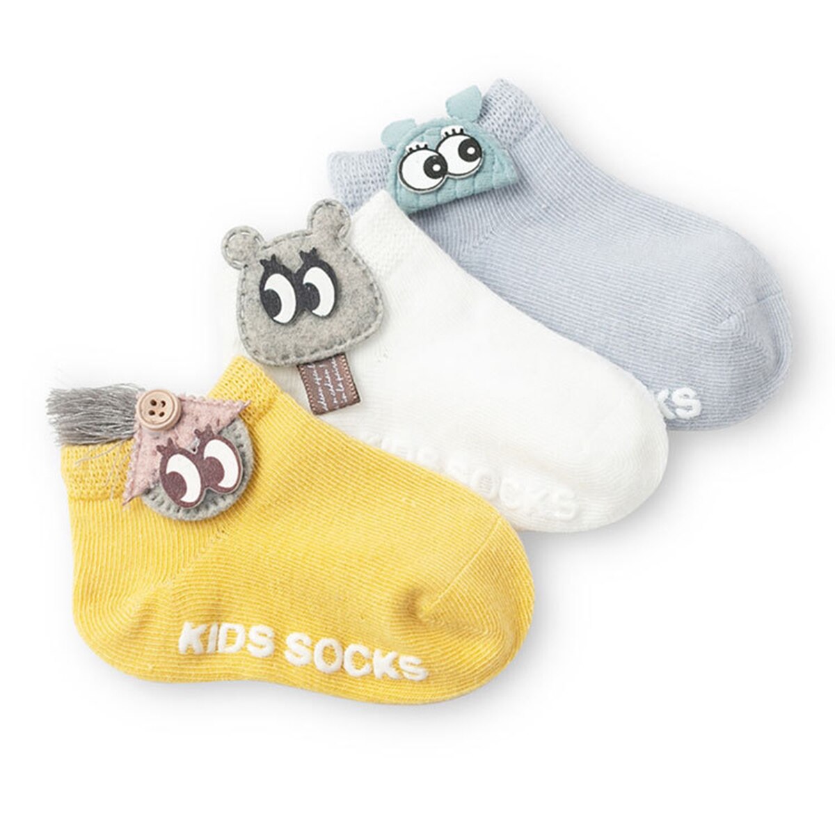 Herfst 3 Paren/set Baby Meisjes Jongens Sokken Leuke Mooie Anti-Slip Ademend Leuke Katoenen Dieren Mode Sokken Korte Buis sokken: C / 1-3T