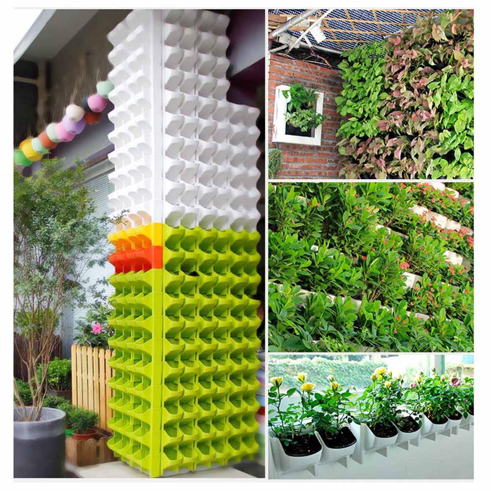 Self Watering Flower Pot Stackable Vertical Planter Wall Hanging Durable For Garden Balcony