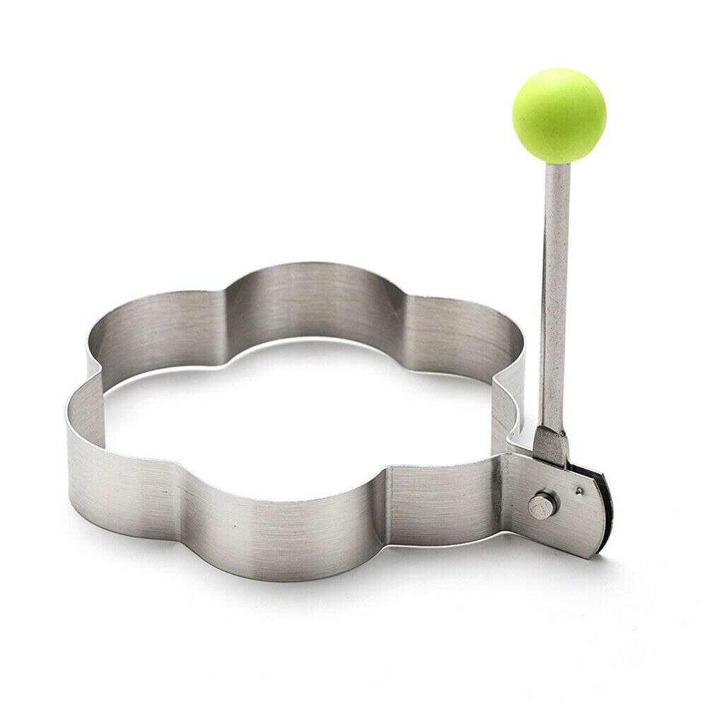 Fried Egg Pancake shaper Stainless Steel Shaper Fried Egg Pancake Ring Circle Mold Heart Shape Kitchen Egg Cooking Tool: Flower
