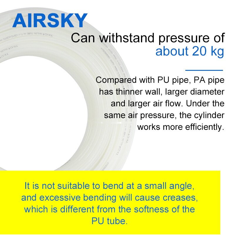 10M rura nylonowa rocznie6 pneumatyczne rury 2.5 4 6 8 10 12mm wysokiego ciśnienia poliamid rura olejowa wyraźna czerń wąż robić sprężonego powietrza robić sprężarki powietrza