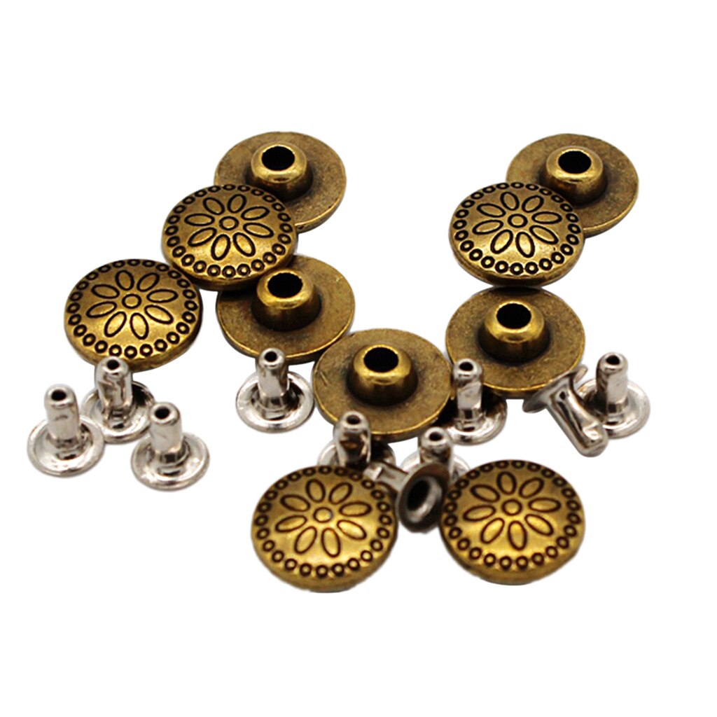 10 Sets11mm Metal Round Rivets Studs Snap Buttons ... – Grandado