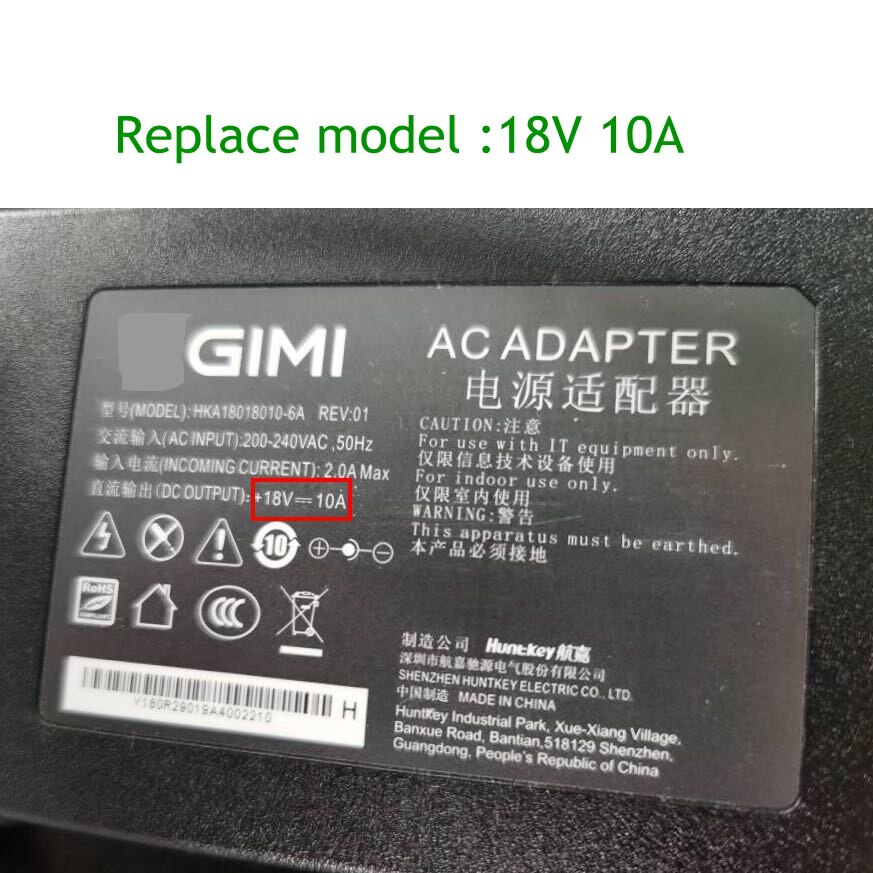 18V 10A 6.67A 7.5A 8.33A chargeur adaptateur cc ca pour projecteur XGIMI H2S H2 H3 RS Pro Z6X HKA18018010-6A alimentation de remplacement