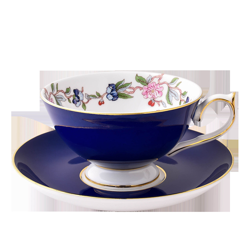 Bone China Coffee Cup European Tea Cup Set And Saucer Home Party Afternoon Tea Teacup Porcelain: J